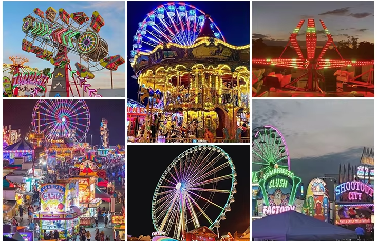 Luces del parque de atracciones