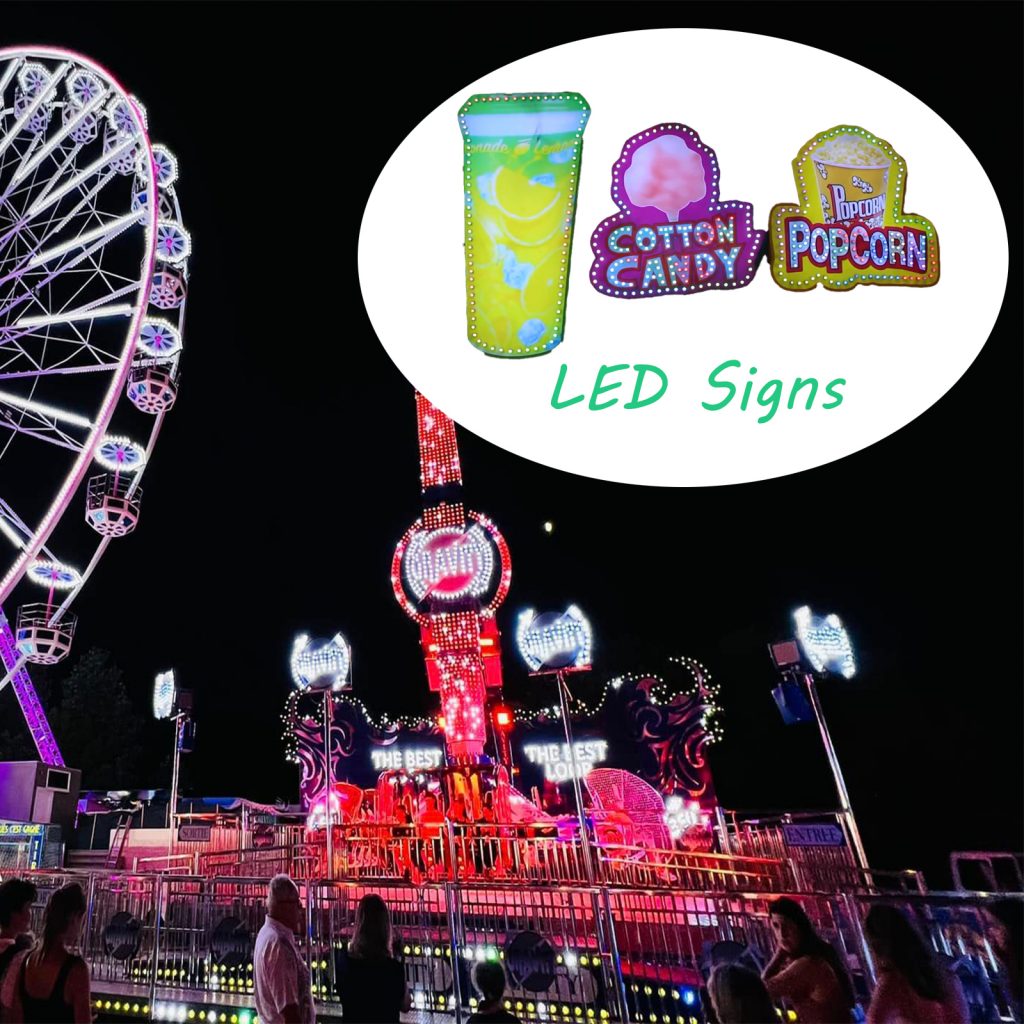 Letreros LED personalizados para parques de atracciones