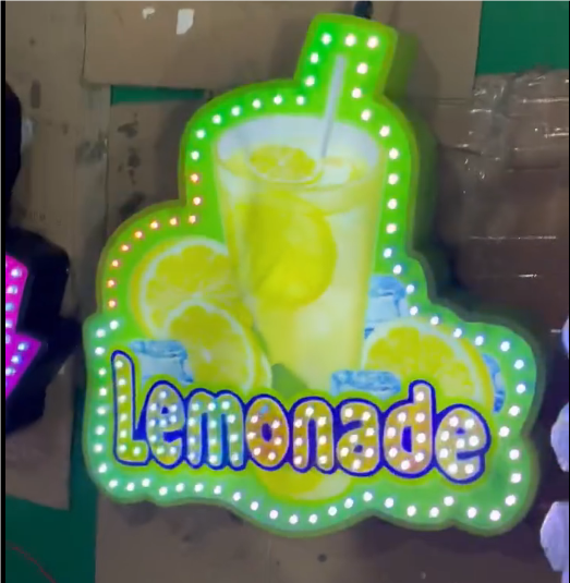 Letrero LED de limonada, personalización de letreros LED