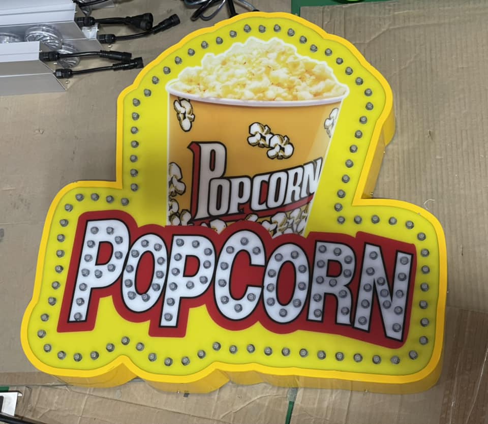 Letrero LED POPCORN, personalización de letreros LED