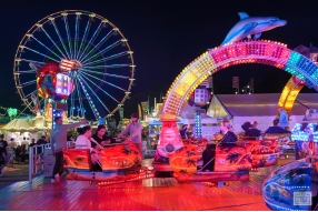 What IP rating is recommended for outdoor LED funfair lights?